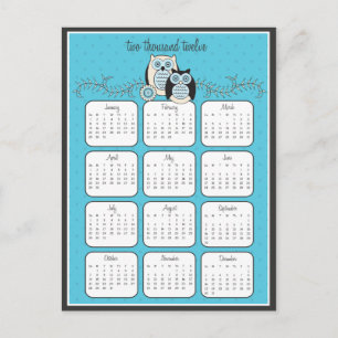 Winter Owls 2012 Calendar Briefkaart