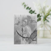 Winter owls Lady Briefkaart Card (Staand voorkant)
