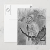 Winter owls Lady Briefkaart Card (Voorkant / Achterkant)