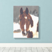 Winter Paard Verpakt Canvas Afdruk (Insitu (Houten vloer))