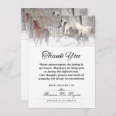 Winter Paarden Dank u voor sympathie woorden Bedankkaart (Voorkant / Achterkant)