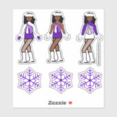 Winter Paarse danser Stickers #1 (Vel)