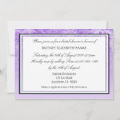 Winter Paarse Snowflake Bridal Shower Invitations Kaart (Achterkant)