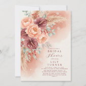 Winter Pampas Floral Bridal Shower Invitation Card (Devant)