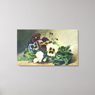 Winter Pansies, 1884 Canvas Afdruk