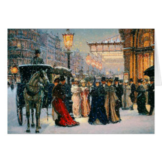 Winter Parisian Scene met kerstKaart