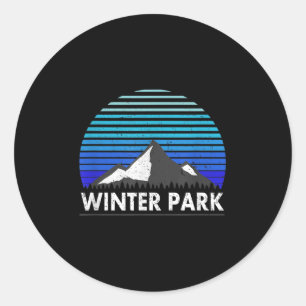 Winter Park Colorado Bluebird Mountain Ronde Sticker