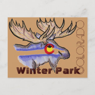 Winter Park Colorado elk briefkaart