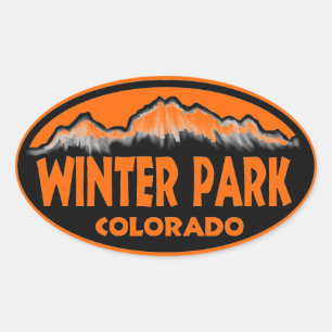 Winter Park Colorado oranje ovale stickers
