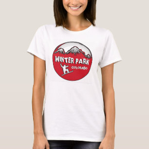Winter Park Colorado red snowboard dames t-shirt
