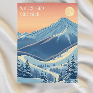 Winter Park Colorado skivakantie ansichtkaart Briefkaart