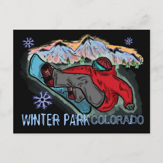 Winter Park Colorado snowboarder briefkaart (Voorkant)