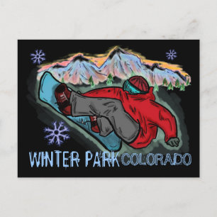 Winter Park Colorado snowboarder partagé carte pos
