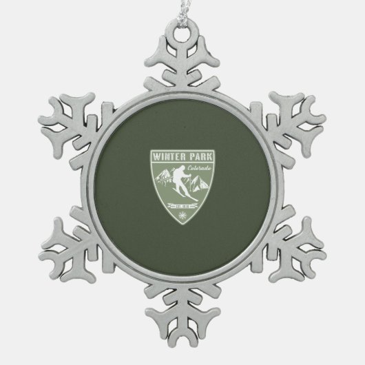 Winter Park Colorado Tin Sneeuwvlok Ornament (Voorkant)