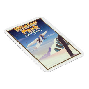 Winter Park colorado vintage-poster Magneet