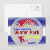 Winter Park Colorado vlag groeten artsy briefkaart (Voorkant / Achterkant)