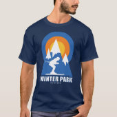 Winter Park Ski Sunset Retro T-shirt (Voorkant)