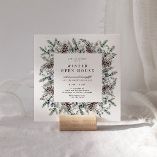 Winter Pastel Elegant Square Open Huis Kaart