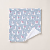 Winter Pastel Llama Pattern Bad Handdoek (Wasdoekje)