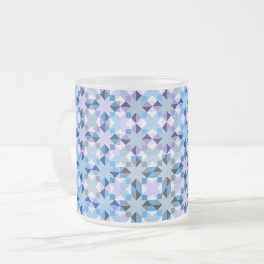 Winter patchwork ster matglas koffiemok (Voorkant links)