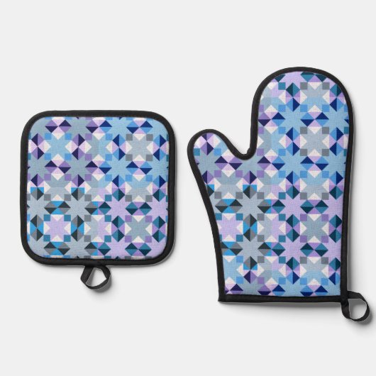 Winter patchwork ster ovenwant & pannenlap set (Voorkant)