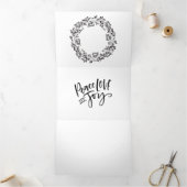 Winter Pattern Blue en White Snowflakes Drieluik Wenskaart (Binnen)