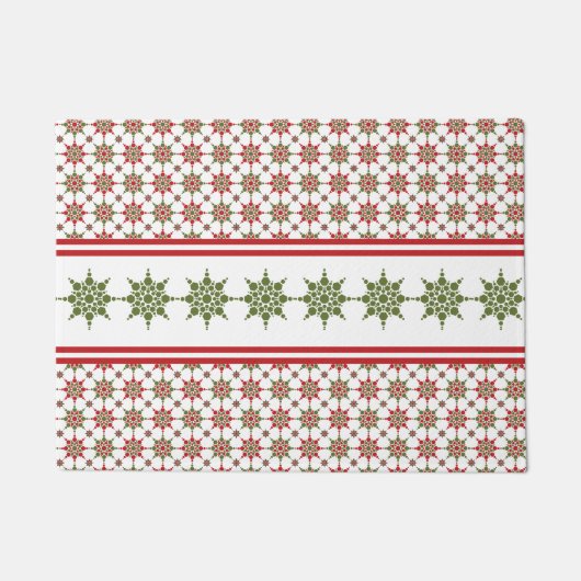 Winter Pattern Snowflake Theme Holiday Kerstmis Deurmat (Voorkant)