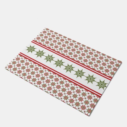 Winter Pattern Snowflake Theme Holiday Kerstmis Deurmat (Schuin)