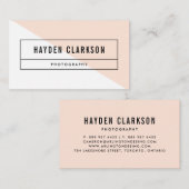 Winter Peach Color Block Modern Visitekaartje (Voorkant / Achterkant)