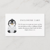 Winter Penguin Baby shower aangepaste behuizing Ka Informatiekaartje (Voorkant)