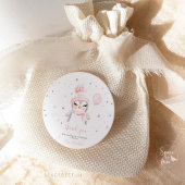 Winter Penguïn babyshower Ronde Sticker