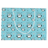 Winter Penguin Gift Bag (groot) Large Cadeautasje (Achterkant)