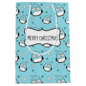 Winter Penguin Gift Bag (medium) Medium Cadeauzakje (Voorkant)