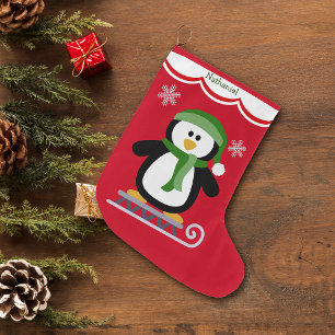 Winter Penguin op Sled Grote Kerstsok