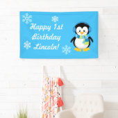 Winter Penguin Party Banner (Insitu)