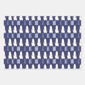 Winter Penguin Pattern Blue Wrapping Paper  (Voorkant)