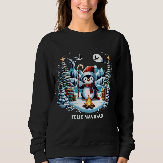 Winter Penguin Schattige Sweatshirt (Voorkant)