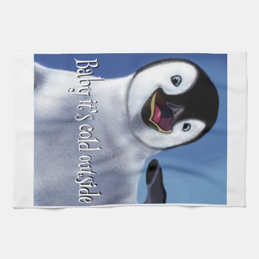 Winter Penguin Theedoek (Horizontaal)