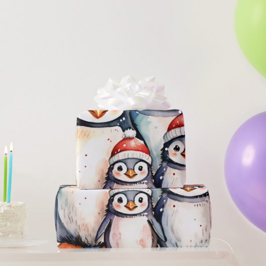 Winter Penguin Wonderland Wrap Cadeaupapier (Feestgeschenken)