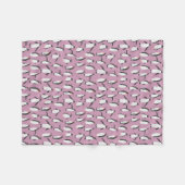 Winter Penguins Pattern op Snowy Paars Fleece Deken (Voorkant (Horizontaal))