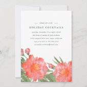 Winter Peony Holiday Cocktail Party Invitation (Devant)