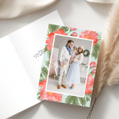 Winter Peony | Vakantievisiefoto gevouwen Feestdagen Kaart