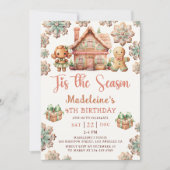 Winter peperkoek Kerstkoekje Verjaardagsfeest Kaart (Voorkant)