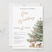 Winter Photo Wedding Holiday Invitation (Devant)