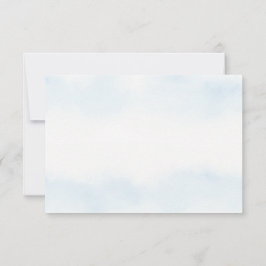 winter pijnbomen bruiloft RSVP reactie Kaartje (Achterkant)