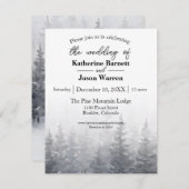 Winter Pijnbomen Waterverf bruiloft uitnodiging (Voorkant / Achterkant)