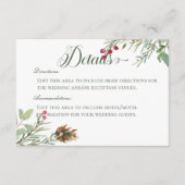 Winter Pijnboom Bessen Moderne Details Bruiloft Informatiekaartje (Voorkant)