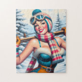 Winter Pin-up Meisje Legpuzzel (Verticaal)
