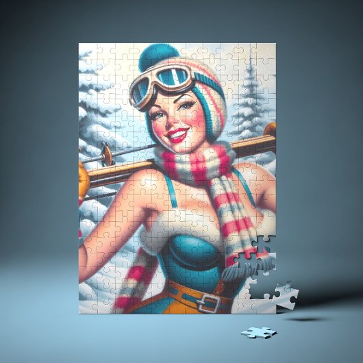 Winter Pin-up Meisje Legpuzzel