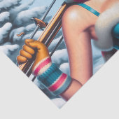 Winter Pin-up Meisje Tissuepapier (Detail)